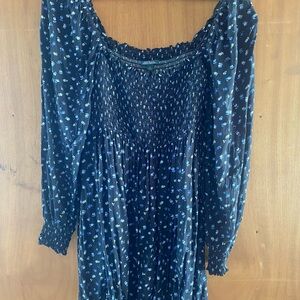 Black and Blue Bishop Sleeve Sundress